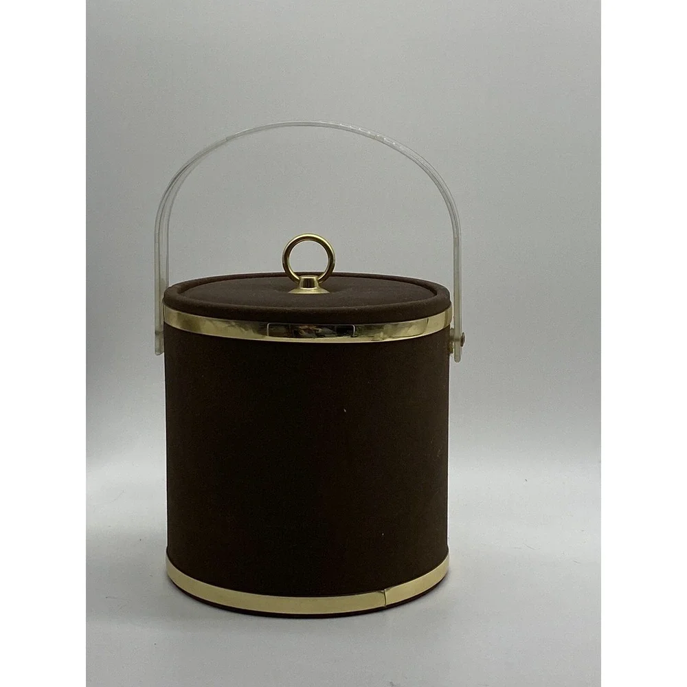 Vintage 60s Norman R. Wamer Ice Bucket Brown Canada Geese‎ MCM Barware Man Cave